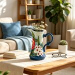 KAMMAK Colored Ceramic Vase, Beautiful Hand-Painted Decorative Vase, Modern Art Porcelain Vase for Flower Mantle Dining Table Centerpiece, Entryway Living Room Wedding...