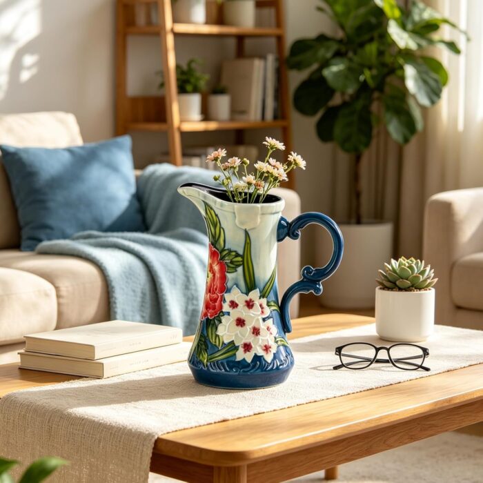 KAMMAK Colored Ceramic Vase, Beautiful Hand-Painted Decorative Vase, Modern Art Porcelain Vase for Flower Mantle Dining Table Centerpiece, Entryway Living Room Wedding...