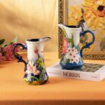 KAMMAK Colored Ceramic Vase, Beautiful Hand-Painted Decorative Vase, Modern Art Porcelain Vase for Flower Mantle Dining Table Centerpiece, Entryway Living Room Wedding...