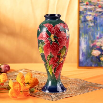 KAMMAK Colored Ceramic Vase, Beautiful Hand-Painted Decorative Vase, Modern Art Porcelain Vase for Flower Mantle Dining Table Centerpiece, Entryway Living Room Wedding...