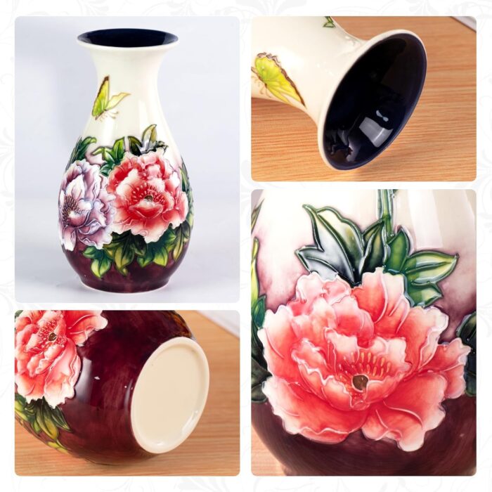 KAMMAK Colored Ceramic Vase, Beautiful Hand-Painted Decorative Vase, Modern Art Porcelain Vase for Flower Mantle Dining Table Centerpiece, Entryway Living Room Wedding...