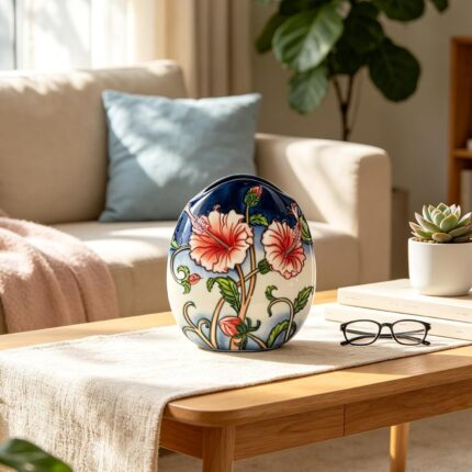 KAMMAK Colored Ceramic Vase, Beautiful Hand-Painted Decorative Vase, Modern Art Porcelain Vase for Flower Mantle Dining Table Centerpiece, Entryway Living Room Wedding...