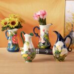 KAMMAK Colored Ceramic Vase, Beautiful Hand-Painted Decorative Vase, Modern Art Porcelain Vase for Flower Mantle Dining Table Centerpiece, Entryway Living Room Wedding...