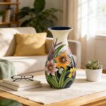KAMMAK Colored Ceramic Vase, Beautiful Hand-Painted Decorative Vase, Modern Art Porcelain Vase for Flower Mantle Dining Table Centerpiece, Entryway Living Room Wedding...