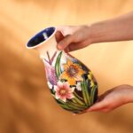 KAMMAK Colored Ceramic Vase, Beautiful Hand-Painted Decorative Vase, Modern Art Porcelain Vase for Flower Mantle Dining Table Centerpiece, Entryway Living Room Wedding...