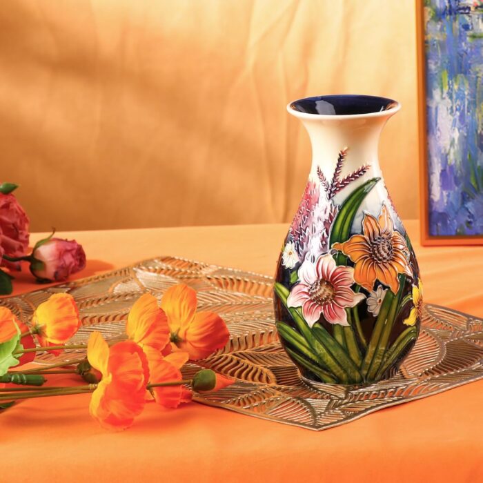 KAMMAK Colored Ceramic Vase, Beautiful Hand-Painted Decorative Vase, Modern Art Porcelain Vase for Flower Mantle Dining Table Centerpiece, Entryway Living Room Wedding...