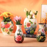 KAMMAK Colored Ceramic Vase, Beautiful Hand-Painted Decorative Vase, Modern Art Porcelain Vase for Flower Mantle Dining Table Centerpiece, Entryway Living Room Wedding...