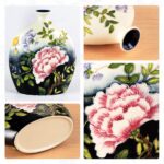 KAMMAK Colored Ceramic Vase, Beautiful Hand-Painted Decorative Vase, Modern Art Porcelain Vase for Flower Mantle Dining Table Centerpiece, Entryway Living Room Wedding...