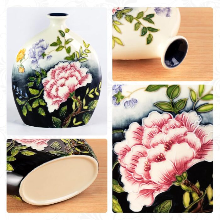 KAMMAK Colored Ceramic Vase, Beautiful Hand-Painted Decorative Vase, Modern Art Porcelain Vase for Flower Mantle Dining Table Centerpiece, Entryway Living Room Wedding...