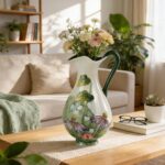 KAMMAK Colored Ceramic Vase, Beautiful Hand-Painted Decorative Vase, Modern Art Porcelain Vase for Flower Mantle Dining Table Centerpiece, Entryway Living Room Wedding...