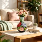 KAMMAK Colored Ceramic Vase, Beautiful Hand-Painted Decorative Vase, Modern Art Porcelain Vase for Flower Mantle Dining Table Centerpiece, Entryway Living Room Wedding...