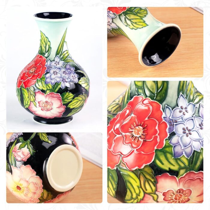 KAMMAK Colored Ceramic Vase, Beautiful Hand-Painted Decorative Vase, Modern Art Porcelain Vase for Flower Mantle Dining Table Centerpiece, Entryway Living Room Wedding...