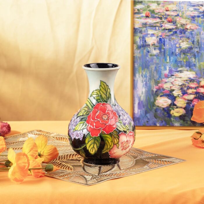 KAMMAK Colored Ceramic Vase, Beautiful Hand-Painted Decorative Vase, Modern Art Porcelain Vase for Flower Mantle Dining Table Centerpiece, Entryway Living Room Wedding...