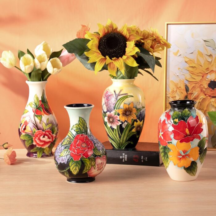 KAMMAK Colored Ceramic Vase, Beautiful Hand-Painted Decorative Vase, Modern Art Porcelain Vase for Flower Mantle Dining Table Centerpiece, Entryway Living Room Wedding...