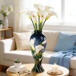 KAMMAK Colored Ceramic Vase, Beautiful Hand-Painted Decorative Vase, Modern Art Porcelain Vase for Flower Mantle Dining Table Centerpiece, Entryway Living Room Wedding...