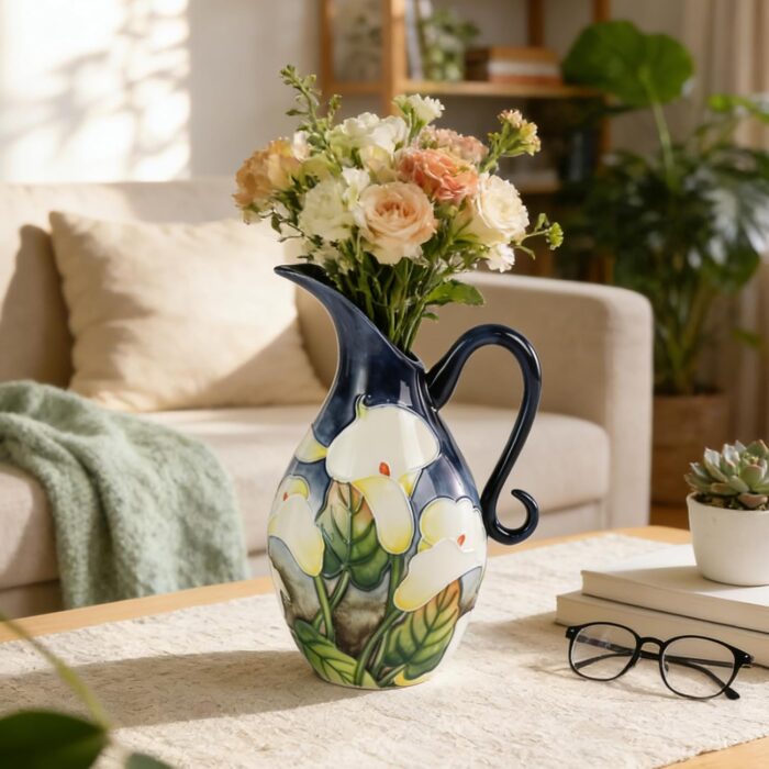 KAMMAK Colored Ceramic Vase, Beautiful Hand-Painted Decorative Vase, Modern Art Porcelain Vase for Flower Mantle Dining Table Centerpiece, Entryway Living Room Wedding...