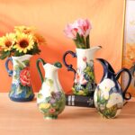 KAMMAK Colored Ceramic Vase, Beautiful Hand-Painted Decorative Vase, Modern Art Porcelain Vase for Flower Mantle Dining Table Centerpiece, Entryway Living Room Wedding...