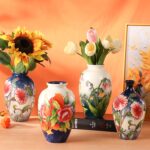 KAMMAK Colored Ceramic Vase, Beautiful Hand-Painted Decorative Vase, Modern Art Porcelain Vase for Flower Mantle Dining Table Centerpiece, Entryway Living Room Wedding...