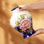 KAMMAK Colored Ceramic Vase, Beautiful Hand-Painted Decorative Vase, Modern Art Porcelain Vase for Flower Mantle Dining Table Centerpiece, Entryway Living Room Wedding...