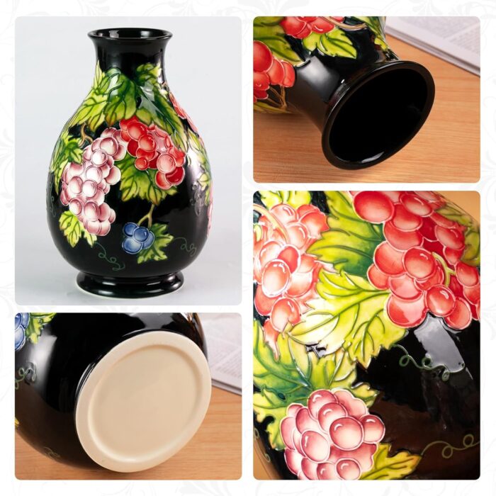KAMMAK Colored Ceramic Vase, Beautiful Hand-Painted Decorative Vase, Modern Art Porcelain Vase for Flower Mantle Dining Table Centerpiece, Entryway Living Room Wedding...