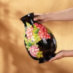 KAMMAK Colored Ceramic Vase, Beautiful Hand-Painted Decorative Vase, Modern Art Porcelain Vase for Flower Mantle Dining Table Centerpiece, Entryway Living Room Wedding...