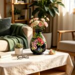 KAMMAK Colored Ceramic Vase, Beautiful Hand-Painted Decorative Vase, Modern Art Porcelain Vase for Flower Mantle Dining Table Centerpiece, Entryway Living Room Wedding...