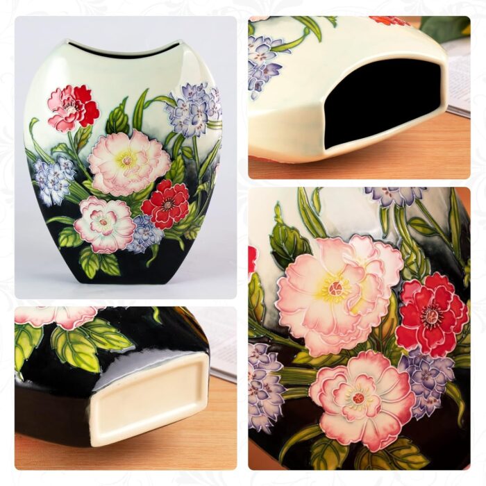 KAMMAK Colored Ceramic Vase, Beautiful Hand-Painted Decorative Vase, Modern Art Porcelain Vase for Flower Mantle Dining Table Centerpiece, Entryway Living Room Wedding...
