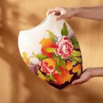 KAMMAK Colored Ceramic Vase, Beautiful Hand-Painted Decorative Vase, Modern Art Porcelain Vase for Flower Mantle Dining Table Centerpiece, Entryway Living Room Wedding...