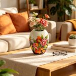 KAMMAK Colored Ceramic Vase, Beautiful Hand-Painted Decorative Vase, Modern Art Porcelain Vase for Flower Mantle Dining Table Centerpiece, Entryway Living Room Wedding...