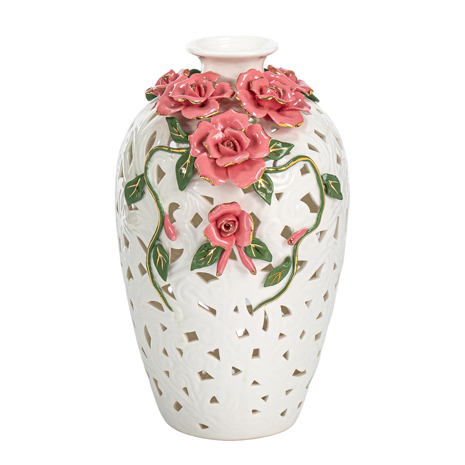 KAMMAK Colored Ceramic Vase, Beautiful Hand Painted Decorative Vase, Modern Art Porcelain Vase for Flower Mantle Dining Table Centerpiece, Entryway Living Room Wedding... KAMMAK 8HPYZF003 ceramic vase product card image