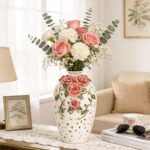 KAMMAK Colored Ceramic Vase, Beautiful Hand-Painted Decorative Vase, Modern Art Porcelain Vase for Flower Mantle Dining Table Centerpiece, Entryway Living Room Wedding...
