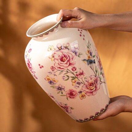 KAMMAK Colored Ceramic Vase, Beautiful Hand-Painted Decorative Vase, Modern Art Porcelain Vase for Flower Mantle Dining Table Centerpiece, Entryway Living Room Wedding...
