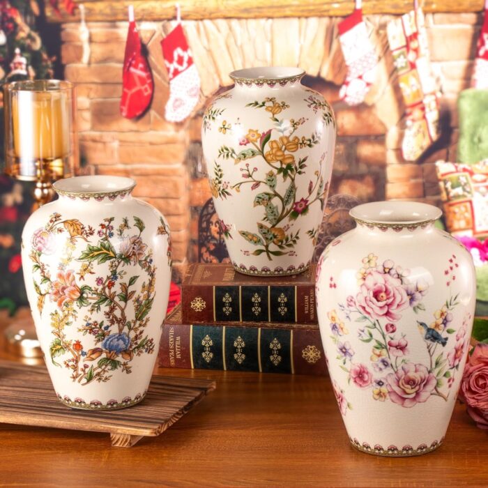 KAMMAK Colored Ceramic Vase, Beautiful Hand-Painted Decorative Vase, Modern Art Porcelain Vase for Flower Mantle Dining Table Centerpiece, Entryway Living Room Wedding...