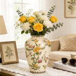 KAMMAK Colored Ceramic Vase, Beautiful Hand-Painted Decorative Vase, Modern Art Porcelain Vase for Flower Mantle Dining Table Centerpiece, Entryway Living Room Wedding...