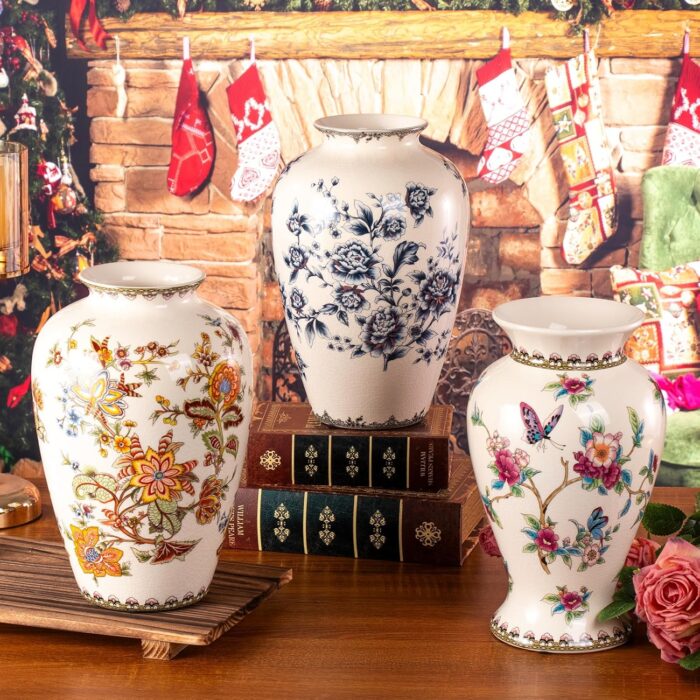 KAMMAK Colored Ceramic Vase, Beautiful Hand-Painted Decorative Vase, Modern Art Porcelain Vase for Flower Mantle Dining Table Centerpiece, Entryway Living Room Wedding...
