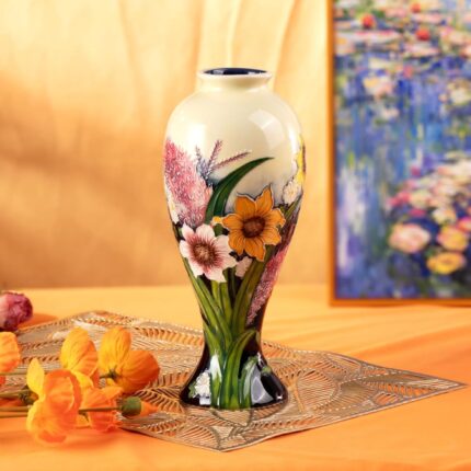 KAMMAK Colored Ceramic Vase, Beautiful Hand-Painted Decorative Vase, Modern Art Porcelain Vase for Flower Mantle Dining Table Centerpiece, Entryway Living Room Wedding...
