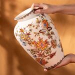 KAMMAK Colored Ceramic Vase, Beautiful Hand-Painted Decorative Vase, Modern Art Porcelain Vase for Flower Mantle Dining Table Centerpiece, Entryway Living Room Wedding...
