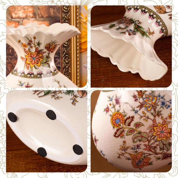 KAMMAK Colored Ceramic Vase, Beautiful Hand-Painted Decorative Vase, Modern Art Porcelain Vase for Flower Mantle Dining Table Centerpiece, Entryway Living Room Wedding...