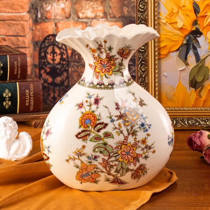 KAMMAK Colored Ceramic Vase, Beautiful Hand-Painted Decorative Vase, Modern Art Porcelain Vase for Flower Mantle Dining Table Centerpiece, Entryway Living Room Wedding...