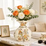 KAMMAK Colored Ceramic Vase, Beautiful Hand-Painted Decorative Vase, Modern Art Porcelain Vase for Flower Mantle Dining Table Centerpiece, Entryway Living Room Wedding...