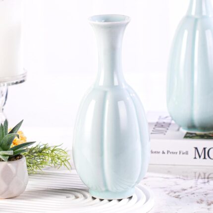 KAMMAK Colored Ceramic Vase, Beautiful Hand-Painted Decorative Vase, Modern Art Porcelain Vase for Flower Mantle Dining Table Centerpiece, Entryway Living Room Wedding...