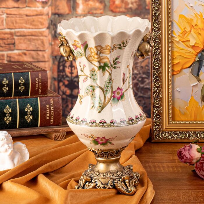 KAMMAK Colored Ceramic Vase, Beautiful Hand-Painted Decorative Vase, Modern Art Porcelain Vase for Flower Mantle Dining Table Centerpiece, Entryway Living Room Wedding...