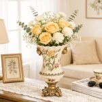 KAMMAK Colored Ceramic Vase, Beautiful Hand-Painted Decorative Vase, Modern Art Porcelain Vase for Flower Mantle Dining Table Centerpiece, Entryway Living Room Wedding...