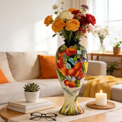 KAMMAK Colored Ceramic Vase, Beautiful Hand-Painted Decorative Vase, Modern Art Porcelain Vase for Flower Mantle Dining Table Centerpiece, Entryway Living Room Wedding...