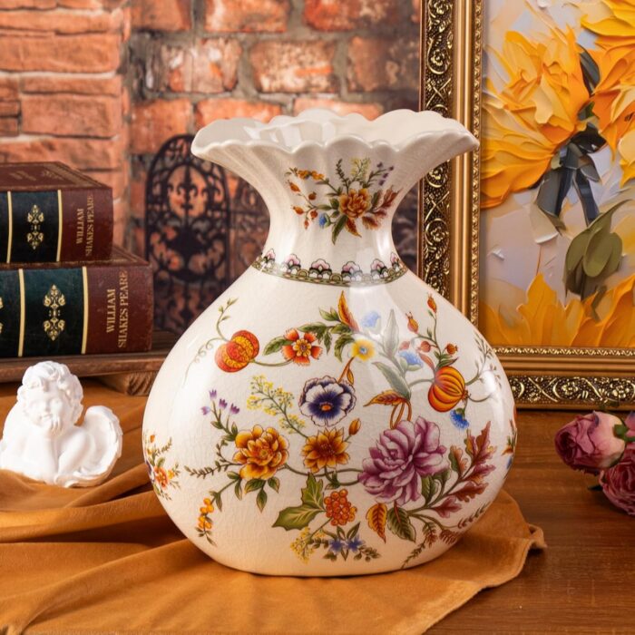 KAMMAK Colored Ceramic Vase, Beautiful Hand-Painted Decorative Vase, Modern Art Porcelain Vase for Flower Mantle Dining Table Centerpiece, Entryway Living Room Wedding...