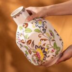 KAMMAK Colored Ceramic Vase, Beautiful Hand-Painted Decorative Vase, Modern Art Porcelain Vase for Flower Mantle Dining Table Centerpiece, Entryway Living Room Wedding...
