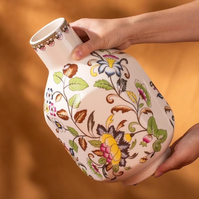 KAMMAK Colored Ceramic Vase, Beautiful Hand-Painted Decorative Vase, Modern Art Porcelain Vase for Flower Mantle Dining Table Centerpiece, Entryway Living Room Wedding...