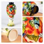 KAMMAK Colored Ceramic Vase, Beautiful Hand-Painted Decorative Vase, Modern Art Porcelain Vase for Flower Mantle Dining Table Centerpiece, Entryway Living Room Wedding...