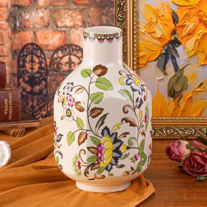 KAMMAK Colored Ceramic Vase, Beautiful Hand-Painted Decorative Vase, Modern Art Porcelain Vase for Flower Mantle Dining Table Centerpiece, Entryway Living Room Wedding...