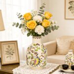 KAMMAK Colored Ceramic Vase, Beautiful Hand-Painted Decorative Vase, Modern Art Porcelain Vase for Flower Mantle Dining Table Centerpiece, Entryway Living Room Wedding...
